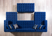 Ariana Blue Velvet Double Chaise Sectional - Gate FurnitureSectional