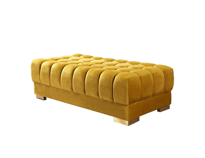 Ariana Mustard Velvet Double Chaise Sectional - Gate FurnitureSectional