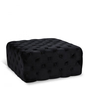 Ariel Velvet Upholstered Ottoman in Black - 123Black