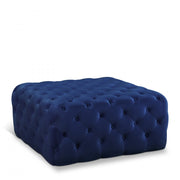 Ariel Velvet Upholstered Ottoman in Blue - 123Navy