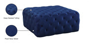 Ariel Velvet Upholstered Ottoman in Blue - 123Navy