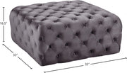 Ariel Velvet Upholstered Ottoman in Grey - 123Grey