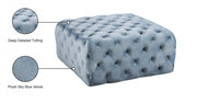 Ariel Velvet Upholstered Ottoman in Light Blue - 123SkyBlu