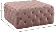 Ariel Velvet Upholstered Ottoman in Pink - 123Pink