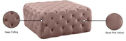 Ariel Velvet Upholstered Ottoman in Pink - 123Pink