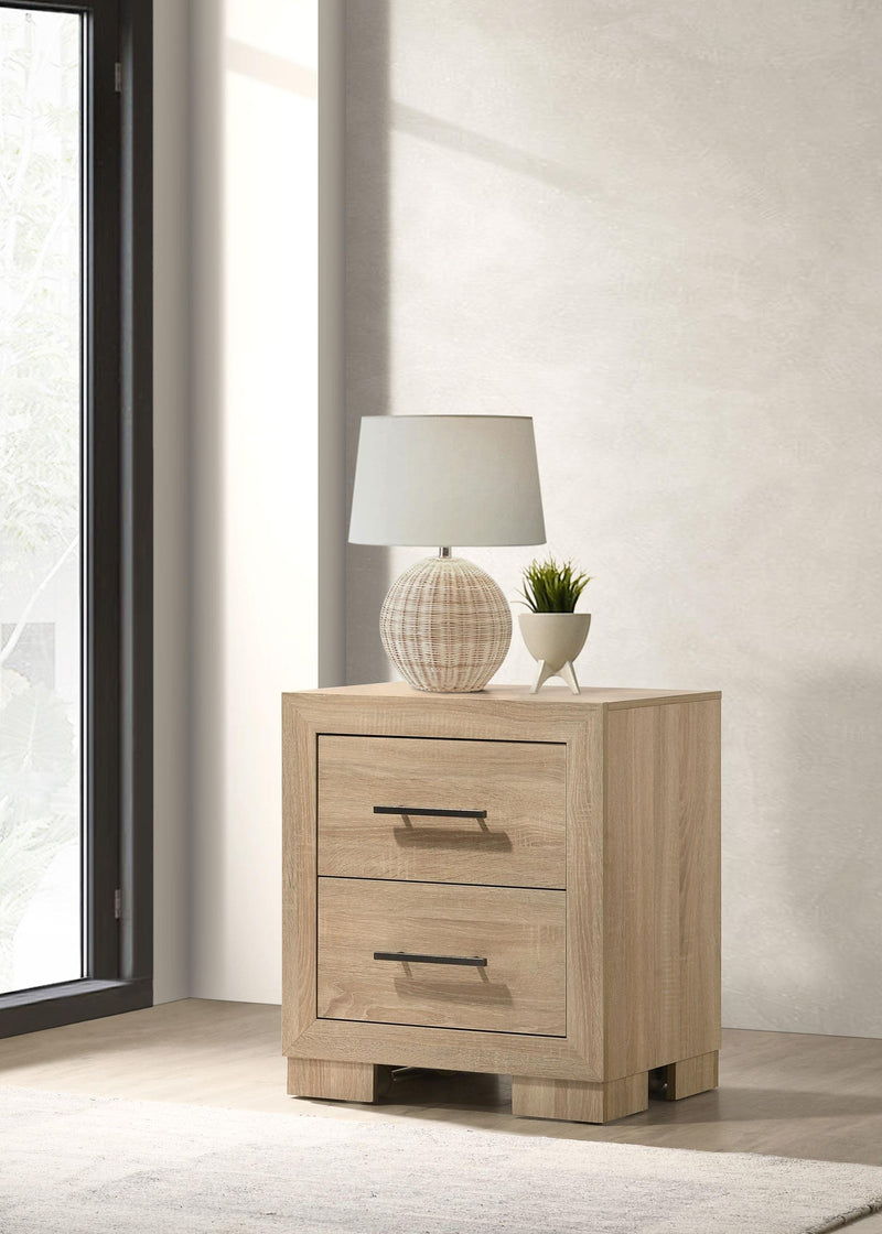 Arielle 2-drawer Bedroom Nightstand with Casters Light Oak - 223112