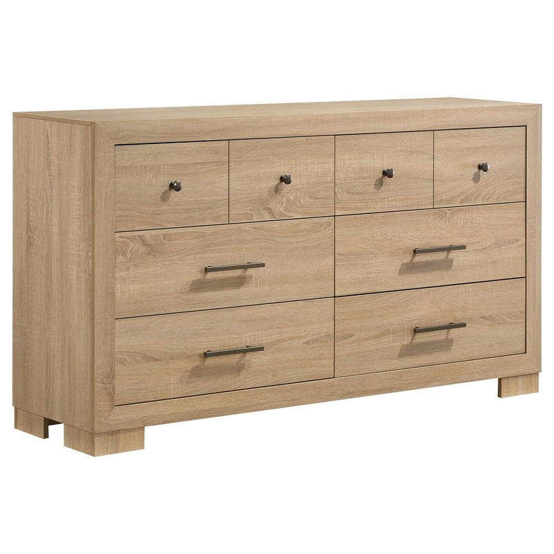 Arielle 4-piece Eastern King Bedroom Set Light Oak - 223111KE-S4