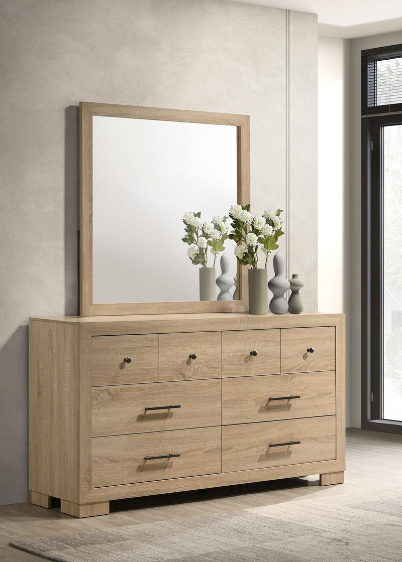 Arielle 6-drawer Bedroom Dresser with Mirror Light Oak - 223113M