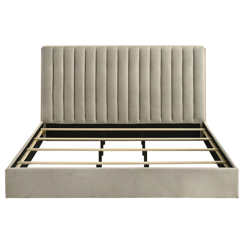 Arielle Eastern King Bookcase Panel Storage Bed Light Oak - 223111KE