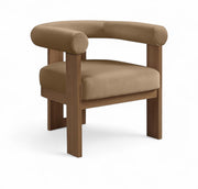 Arienzo Velvet Performance Fabric Upholstered Chair in Beige - 33016Beige