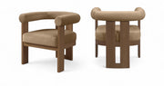 Arienzo Velvet Performance Fabric Upholstered Chair in Beige - 33016Beige