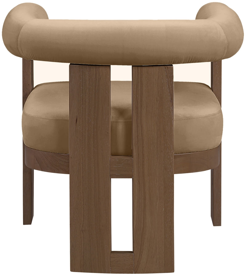 Arienzo Velvet Performance Fabric Upholstered Chair in Beige - 33016Beige