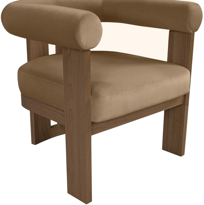 Arienzo Velvet Performance Fabric Upholstered Chair in Beige - 33016Beige