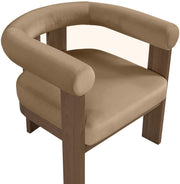 Arienzo Velvet Performance Fabric Upholstered Chair in Beige - 33016Beige