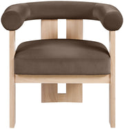 Arienzo Velvet Performance Fabric Upholstered Chair in Brown - 33017Brown