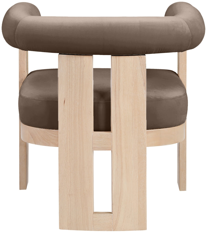 Arienzo Velvet Performance Fabric Upholstered Chair in Brown - 33017Brown