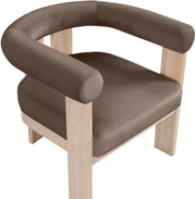 Arienzo Velvet Performance Fabric Upholstered Chair in Brown - 33017Brown