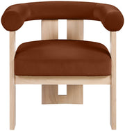 Arienzo Velvet Performance Fabric Upholstered Chair in Cognac - 33017Cognac