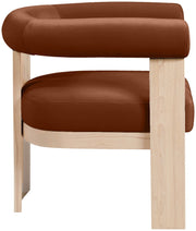 Arienzo Velvet Performance Fabric Upholstered Chair in Cognac - 33017Cognac