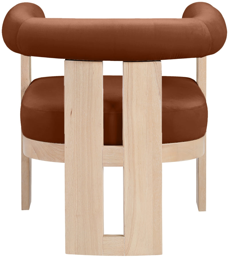 Arienzo Velvet Performance Fabric Upholstered Chair in Cognac - 33017Cognac