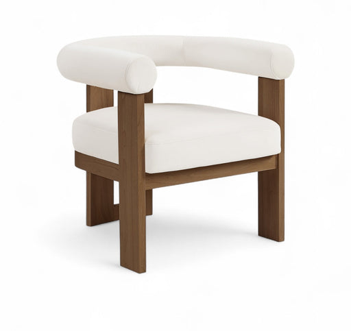 Arienzo Velvet Performance Fabric Upholstered Chair in Cream - 33016Cream