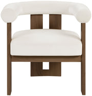 Arienzo Velvet Performance Fabric Upholstered Chair in Cream - 33016Cream
