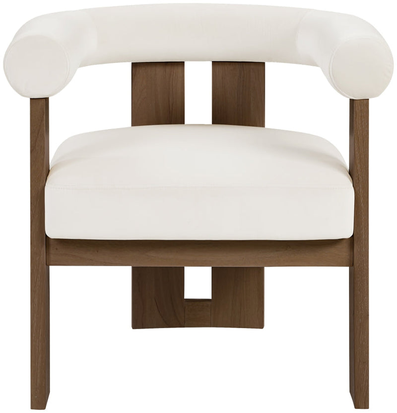 Arienzo Velvet Performance Fabric Upholstered Chair in Cream - 33016Cream