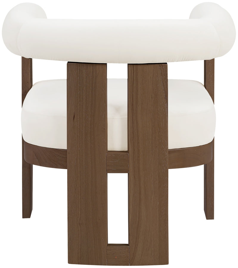Arienzo Velvet Performance Fabric Upholstered Chair in Cream - 33016Cream