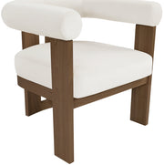 Arienzo Velvet Performance Fabric Upholstered Chair in Cream - 33016Cream