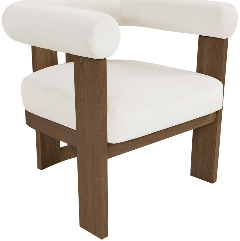 Arienzo Velvet Performance Fabric Upholstered Chair in Cream - 33016Cream