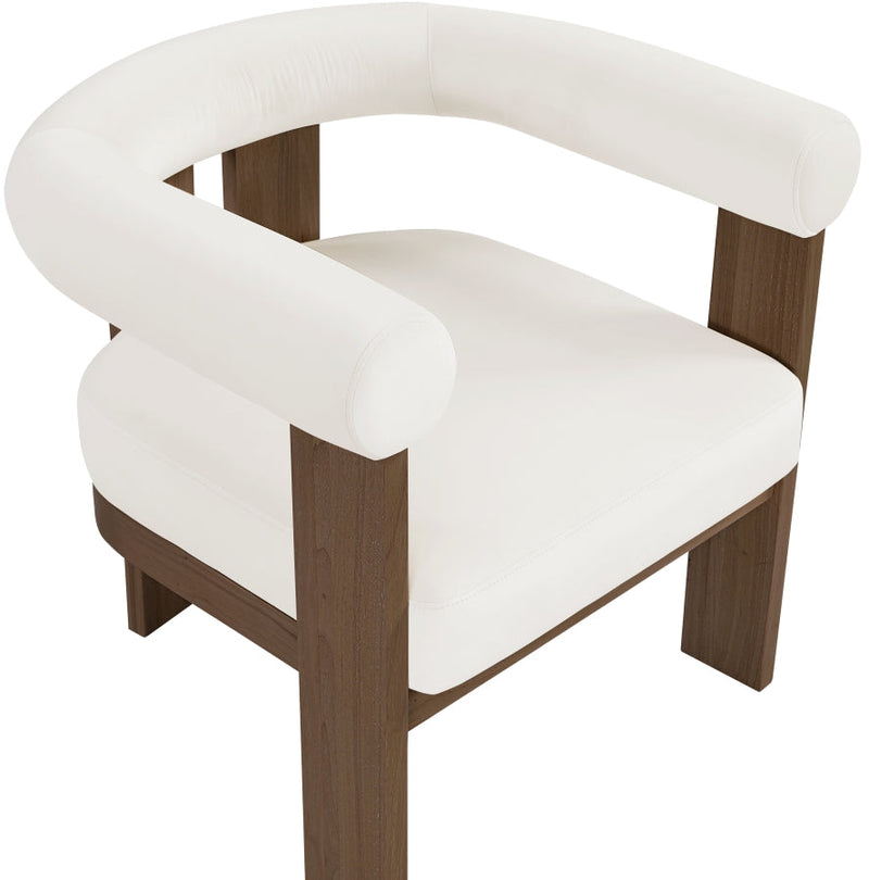 Arienzo Velvet Performance Fabric Upholstered Chair in Cream - 33016Cream