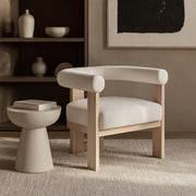 Arienzo Velvet Performance Fabric Upholstered Chair in Cream - 33017Cream