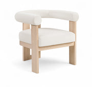 Arienzo Velvet Performance Fabric Upholstered Chair in Cream - 33017Cream