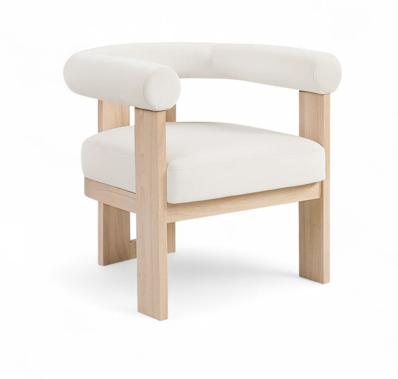Arienzo Velvet Performance Fabric Upholstered Chair in Cream - 33017Cream