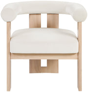 Arienzo Velvet Performance Fabric Upholstered Chair in Cream - 33017Cream