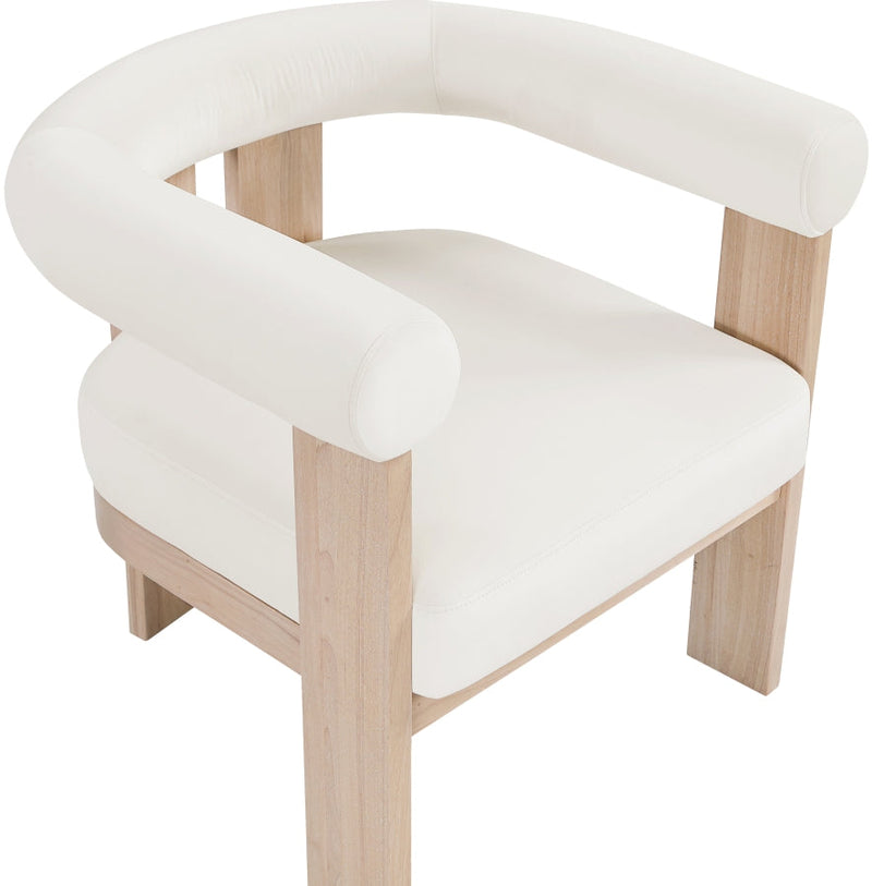 Arienzo Velvet Performance Fabric Upholstered Chair in Cream - 33017Cream