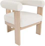 Arienzo Velvet Performance Fabric Upholstered Chair in Cream - 33017Cream