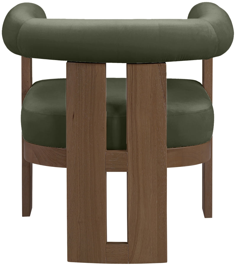 Arienzo Velvet Performance Fabric Upholstered Chair in Green - 33016Green