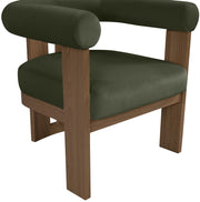Arienzo Velvet Performance Fabric Upholstered Chair in Green - 33016Green