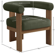 Arienzo Velvet Performance Fabric Upholstered Chair in Green - 33016Green