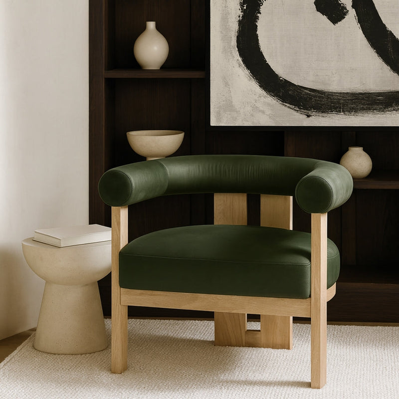 Arienzo Velvet Performance Fabric Upholstered Chair in Green - 33017Green