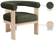 Arienzo Velvet Performance Fabric Upholstered Chair in Green - 33017Green