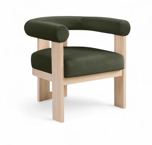 Arienzo Velvet Performance Fabric Upholstered Chair in Green - 33017Green