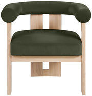 Arienzo Velvet Performance Fabric Upholstered Chair in Green - 33017Green