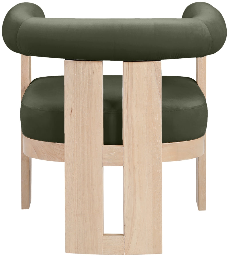 Arienzo Velvet Performance Fabric Upholstered Chair in Green - 33017Green