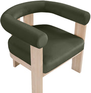 Arienzo Velvet Performance Fabric Upholstered Chair in Green - 33017Green