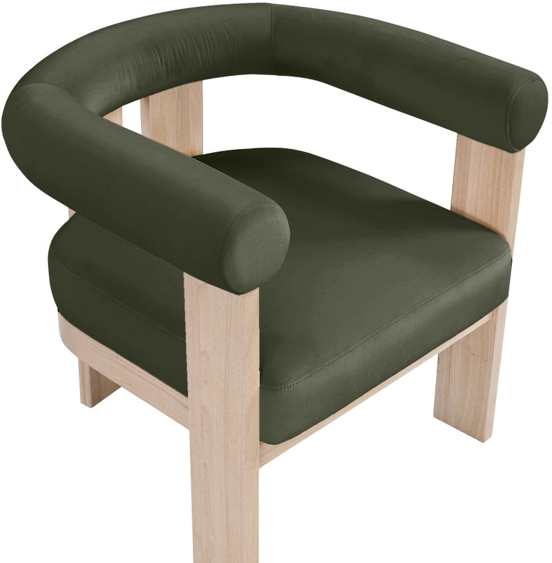 Arienzo Velvet Performance Fabric Upholstered Chair in Green - 33017Green