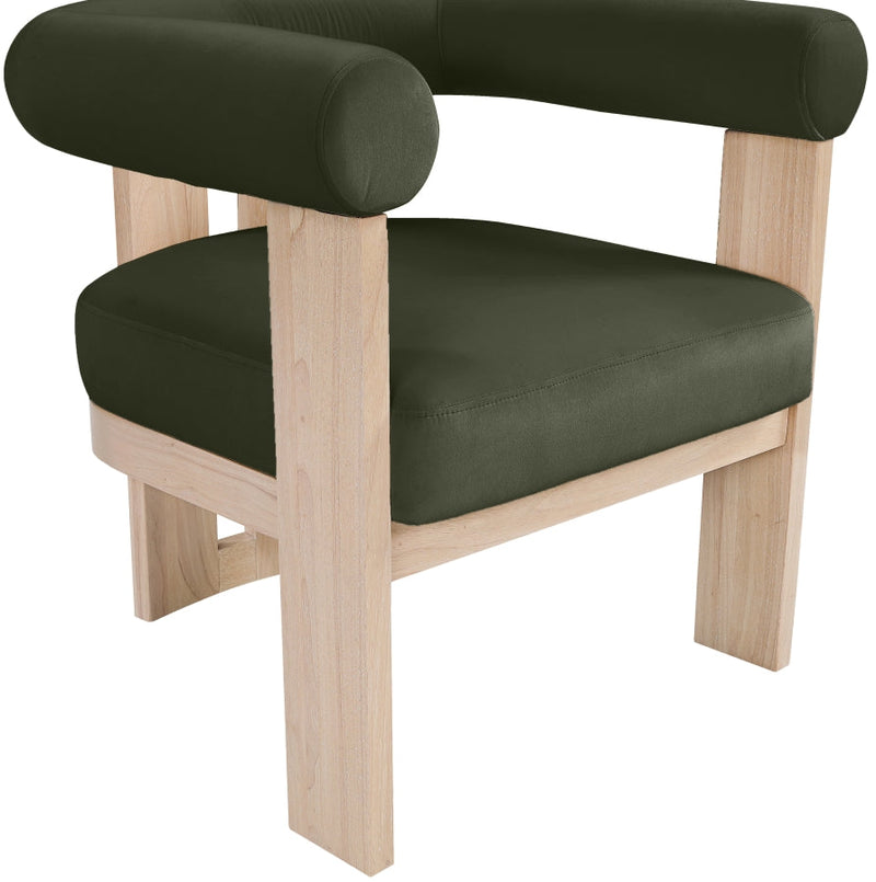Arienzo Velvet Performance Fabric Upholstered Chair in Green - 33017Green