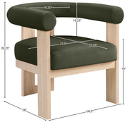 Arienzo Velvet Performance Fabric Upholstered Chair in Green - 33017Green
