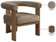 Arienzo Velvet Performance Fabric Upholstered Chair in Taupe - 33016Taupe